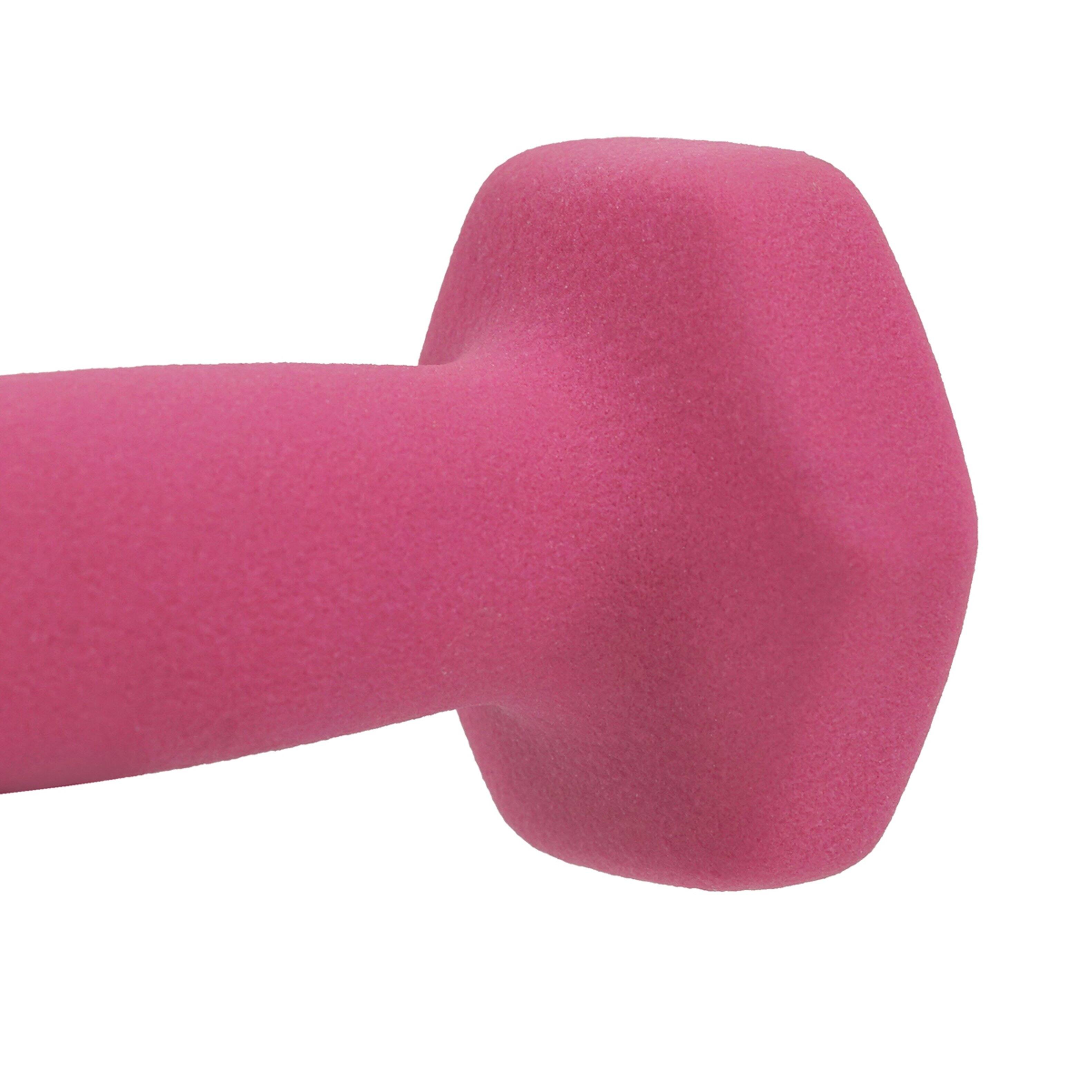 Left. Sunny Health & Fitness - Neoprene Dumbbell Set (Pair) - 2 LB - Pink.