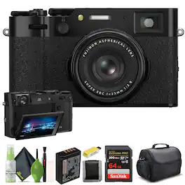 Fujifilm - X100VI Digital Camera + 64GB Card + Starter Bundle - Black