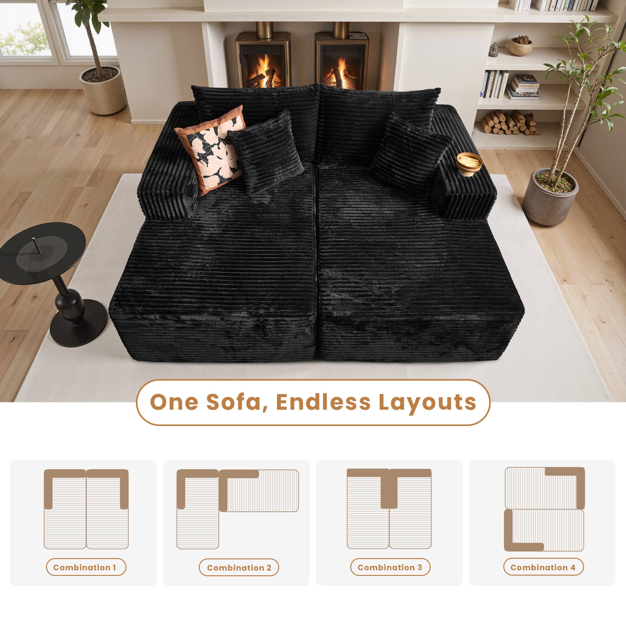 One Sofa, Endless Layouts

Combination 1  
Combination 2  
Combination 3  
Combination 4