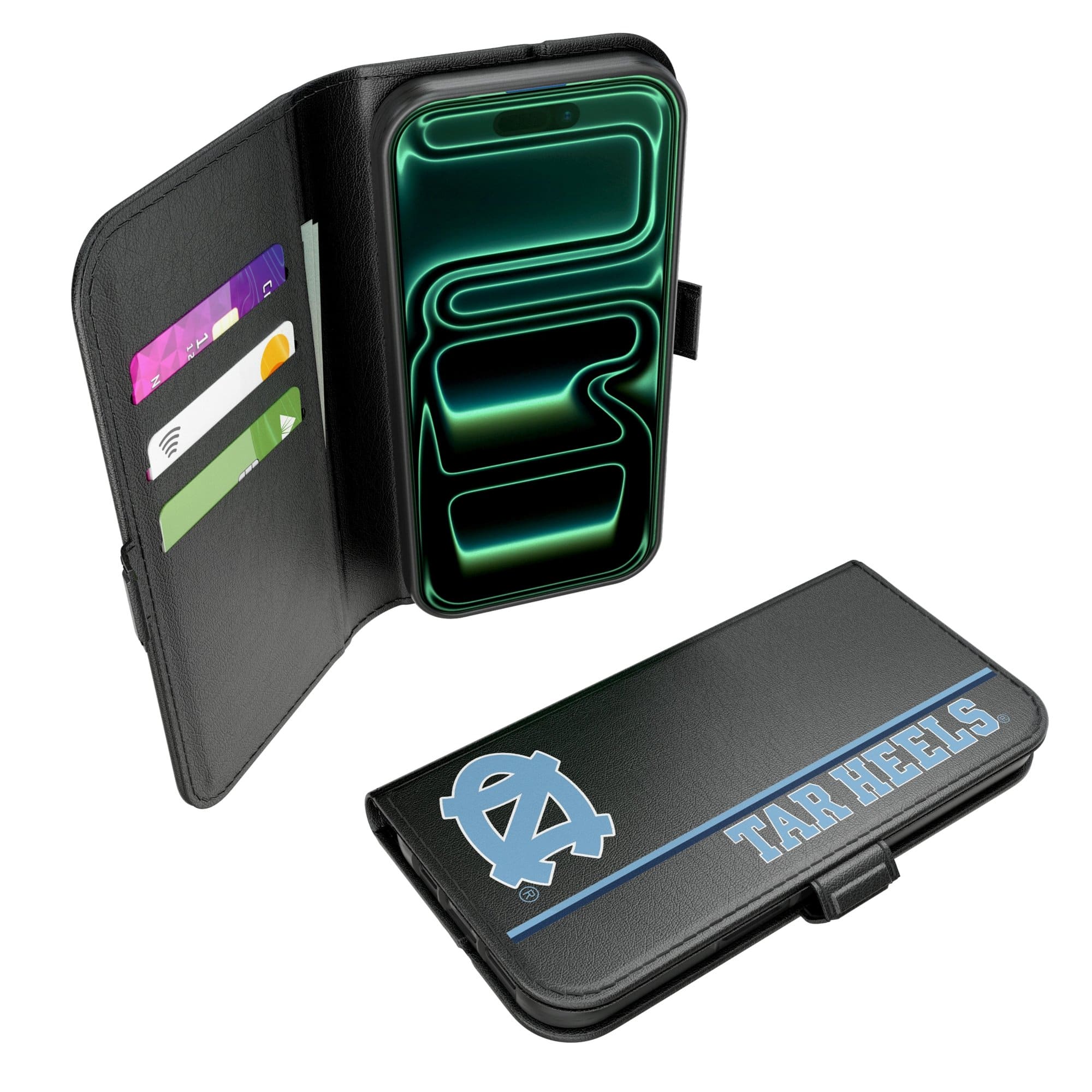 Keyscaper - NCAA - North Carolina Tar Heels iPhone Folio 2.0 Case - 17 Pro - Black price history on PriceWatchPro