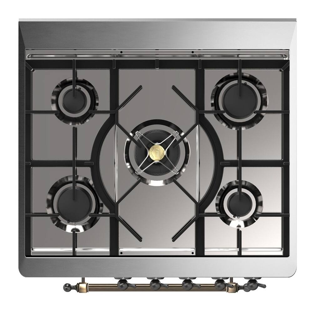 Alt View 9. ILVE - ILVE Majestic III Series 30 in. Dual Fuel Range with 5 Sealed Burners (Liquid Propane, Burnished Trim) - Graphite Matte.