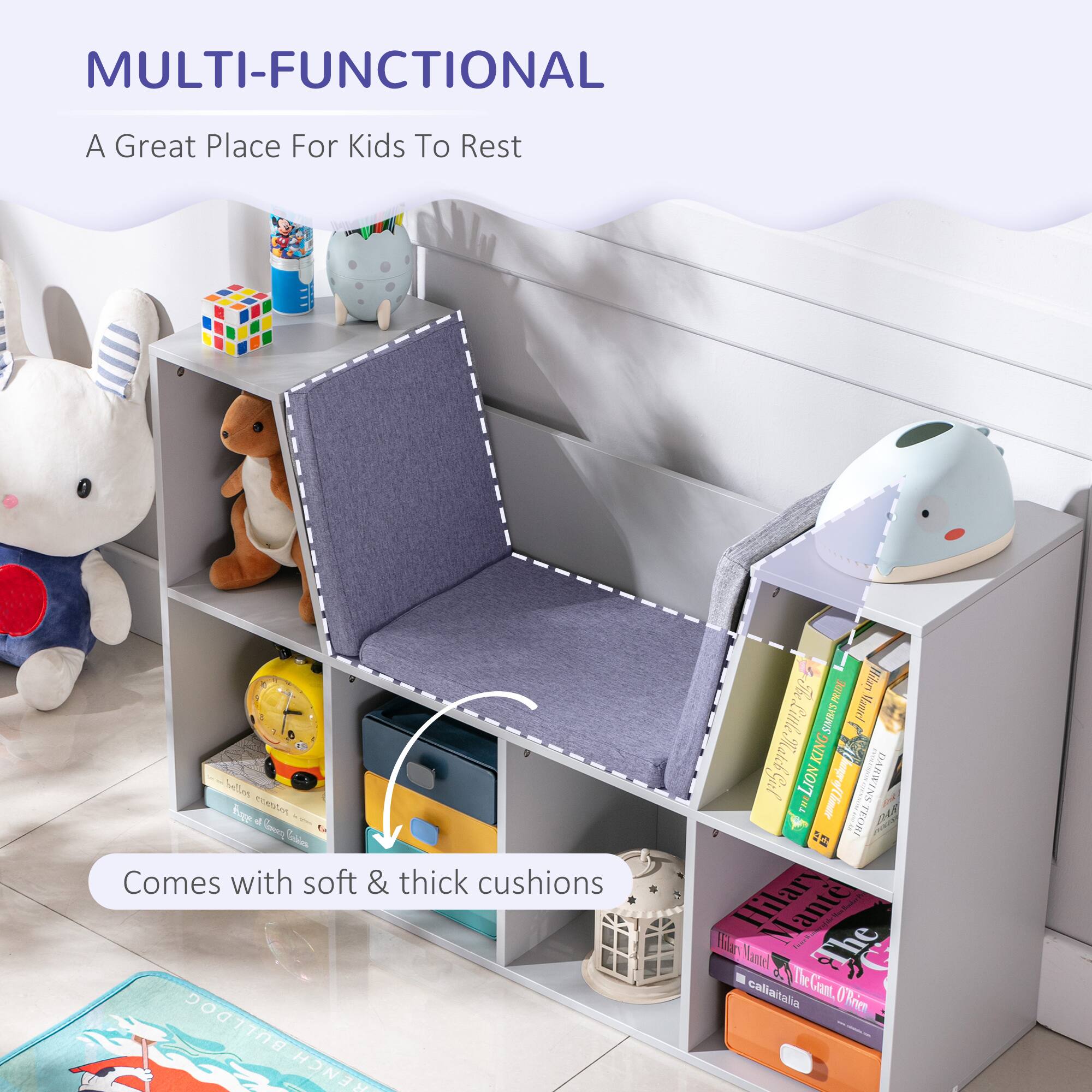 MULTI-FUNCTIONAL  
A Great Place For Kids To Rest  

Comes with soft & thick cushions