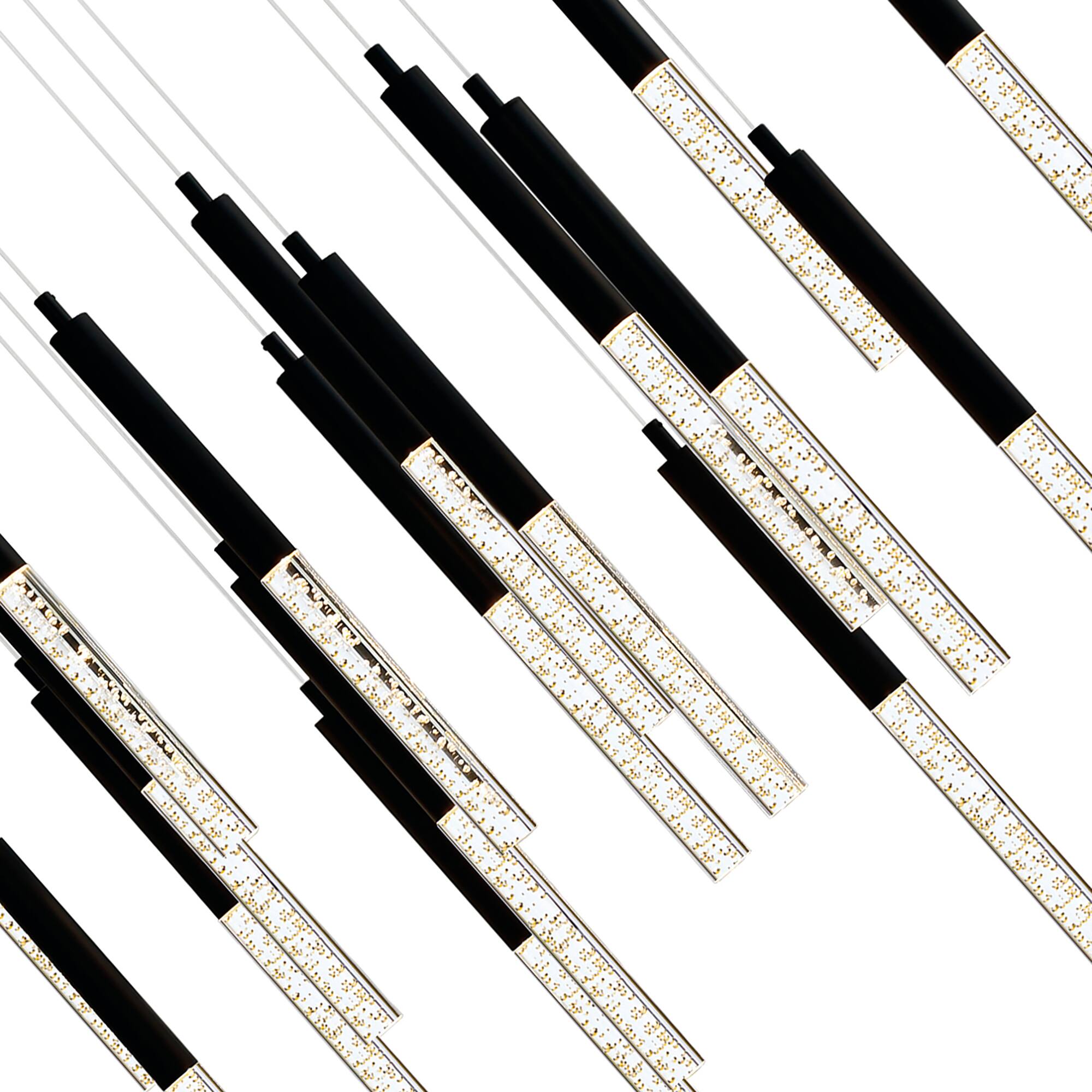 Left. CWI Lighting - Dragonswatch Integrated LED Black Chandelier - Black.