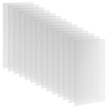 Front. Outsunny - Pieces Twin-Wall Polycarbonate Panels Waterproof UV Protected Polycarbonate Greenhouse Panels - Clear.