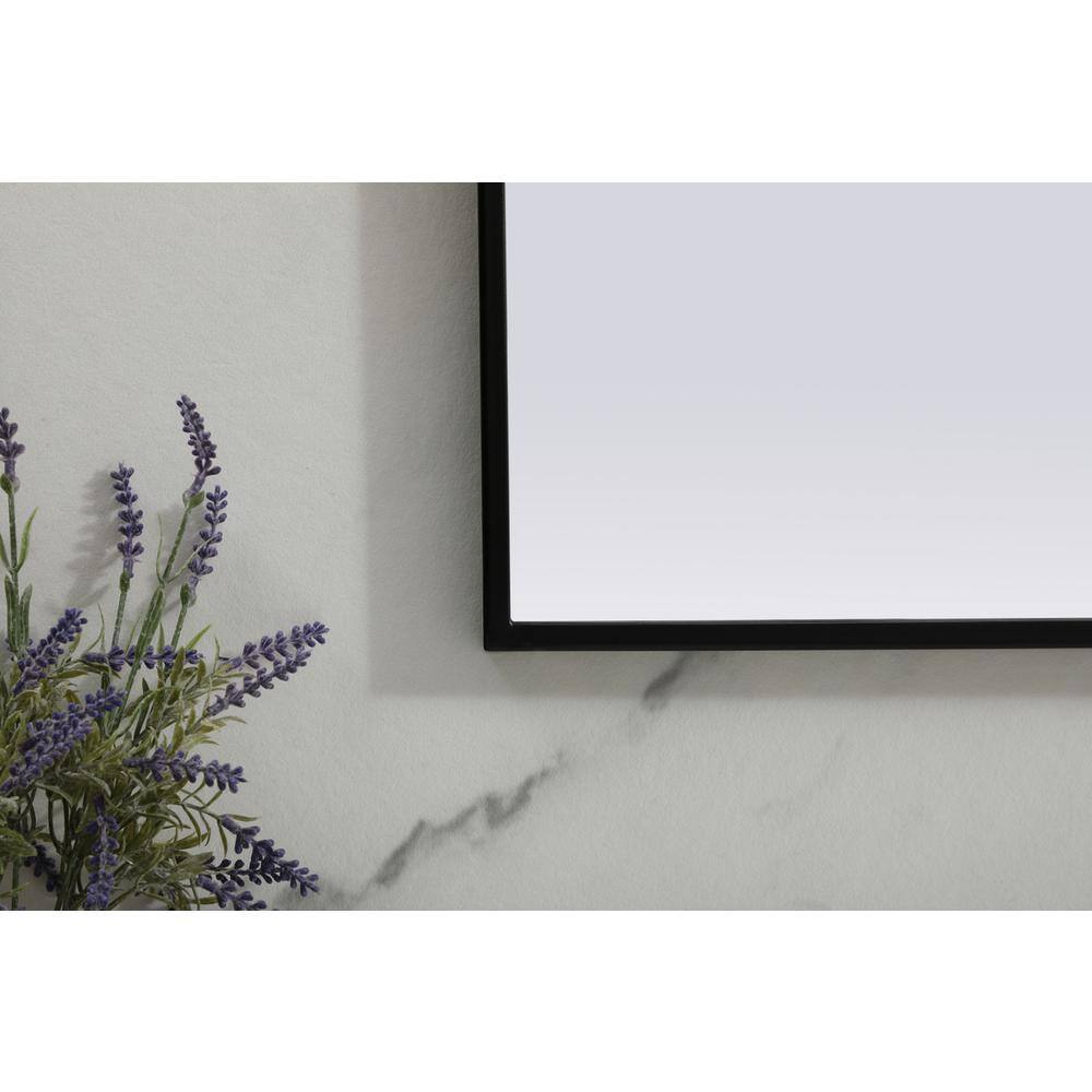 Alt View 1. Elegant Decor - Metal Frame Arch Mirror 36x30 Inch in Black - Black.