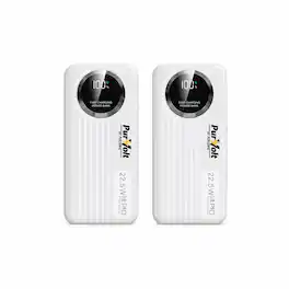 Pursonic - 10,000mAh LED Fast Charging Power Bank 2-Pack – 22.5W Portable Charger with Built-in USB