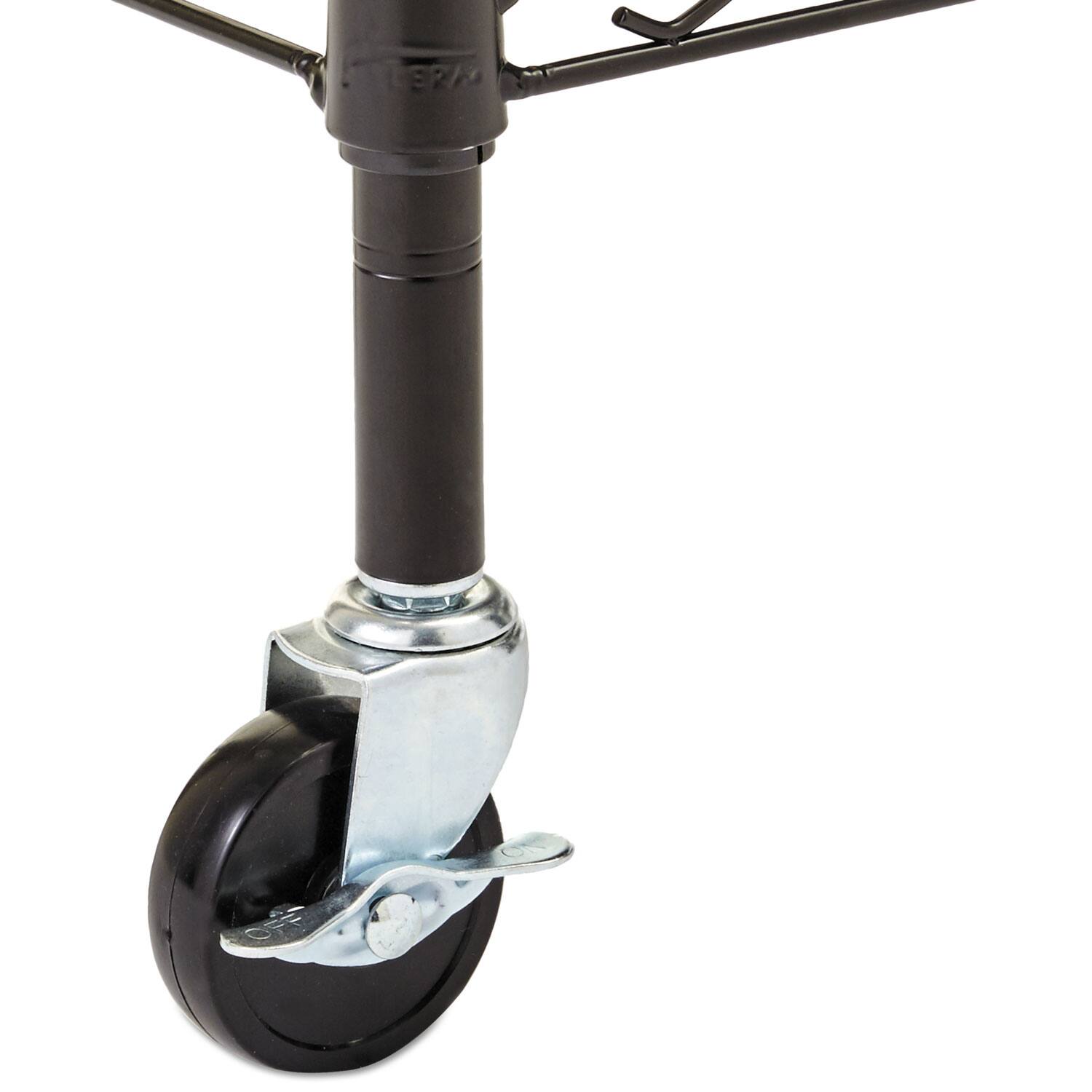 Back. Alera - Wire Shelving Garment Rack, 40 Garments, 48w X 18d X 75h, Black - Black.