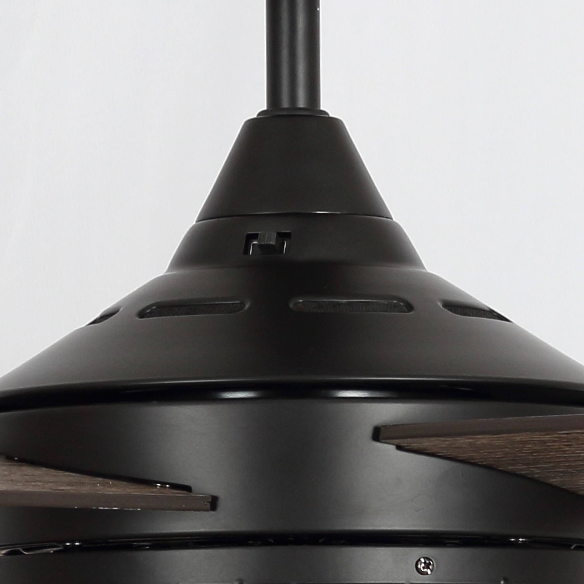 Alt View 6. Parrot Uncle - 52" Farmhouse Black 4-Blade Crystal Ceiling Fan with Remote Control - Black.