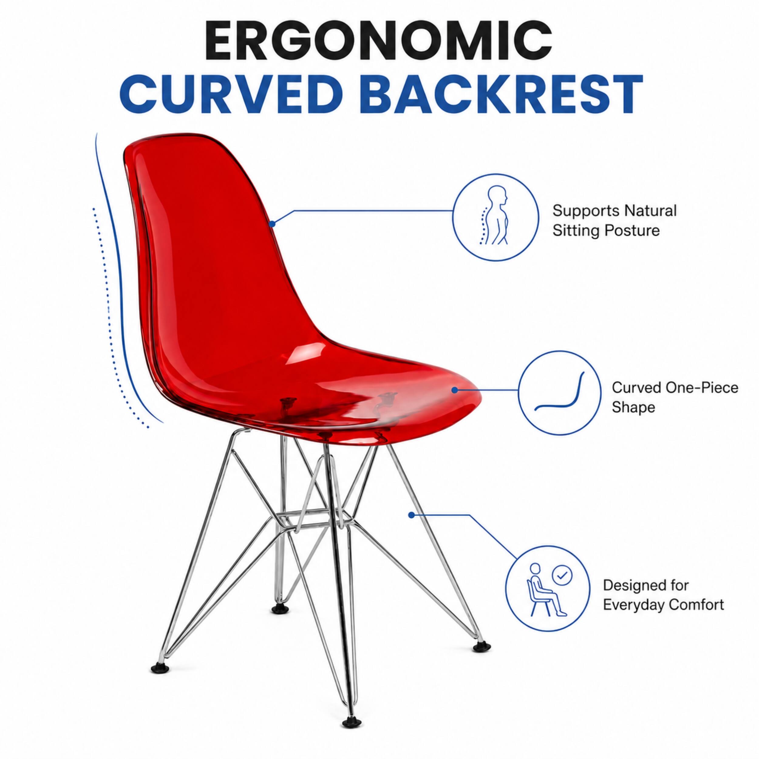 ERGONOMIC CURVED BACKREST

- Supports Natural Sitting Posture
- Curved One-Piece Shape
- Designed for Everyday Comfort