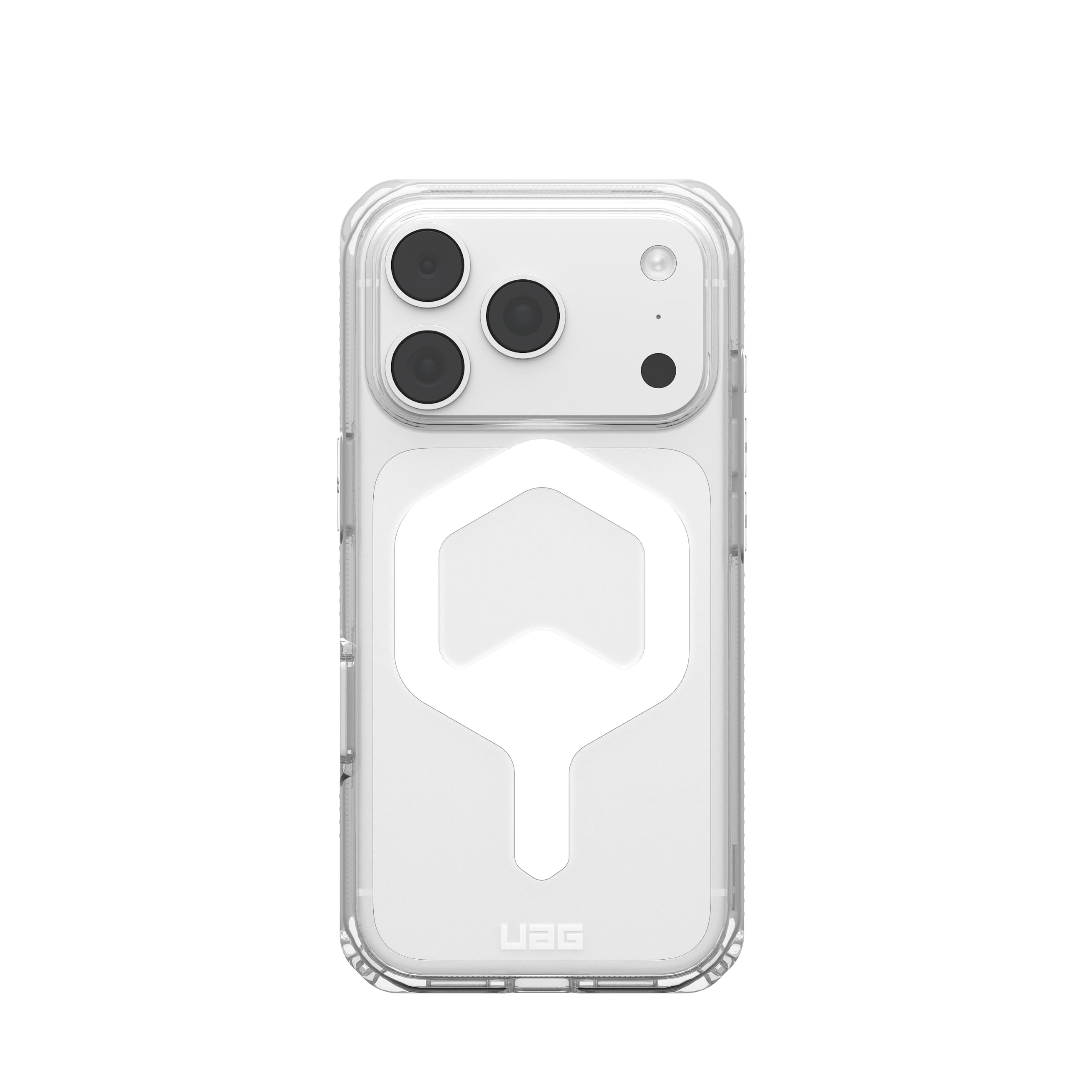 Alt View 2. UAG - iPhone 18 Pro Case/iPhone 17 Pro Case with MagSafe & Camera Control Cover Button, Translucent, Plyo - Ice/White.