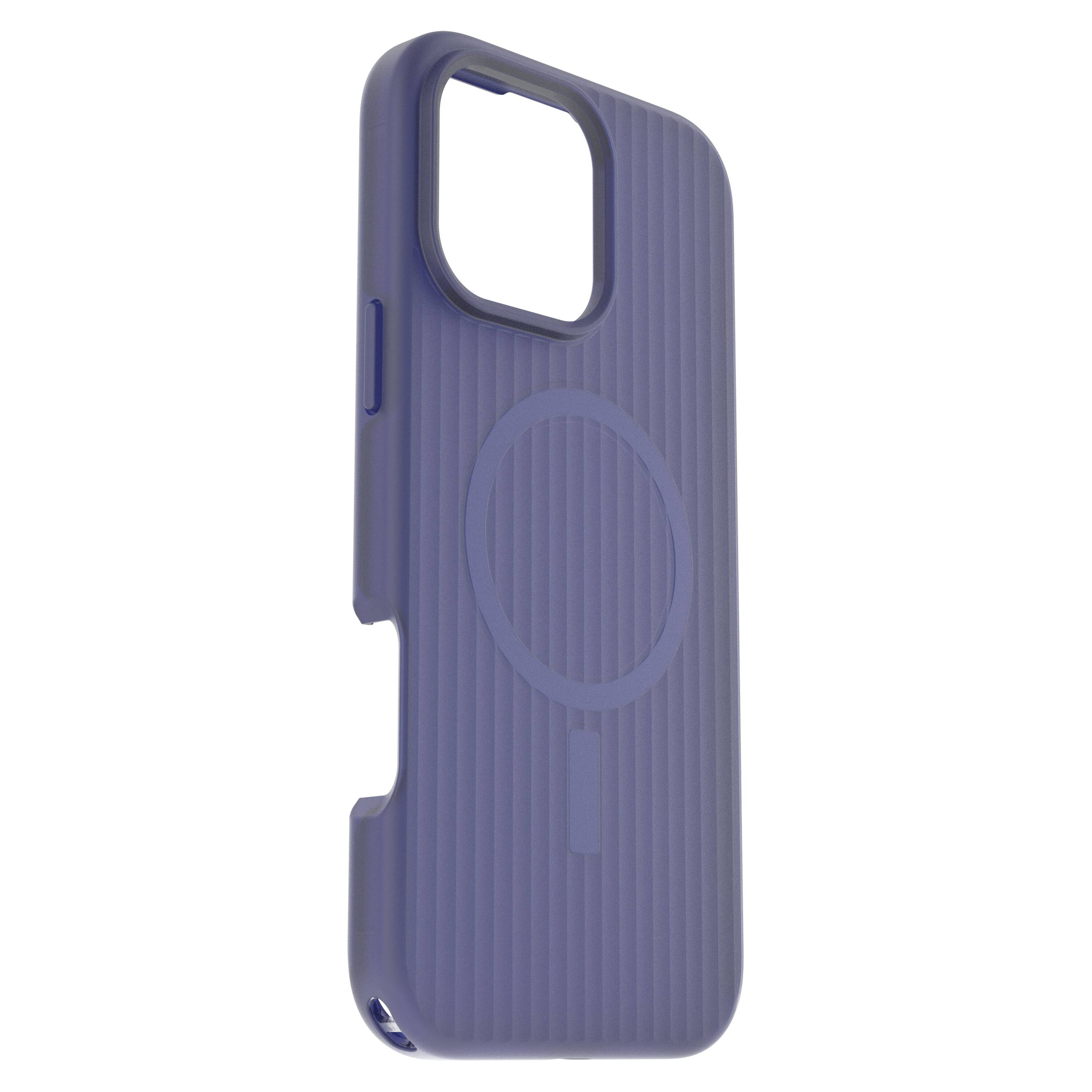 Left. OtterBox - Symmetry Series Hard Shell for MagSafe for Apple iPhone 16 Pro Max - Craft Blue.