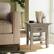 Angle. Simpli Home - Redmond SOLID WOOD 19 inch Wide Square Transitional End Table in Distressed Grey - Distressed Gray.