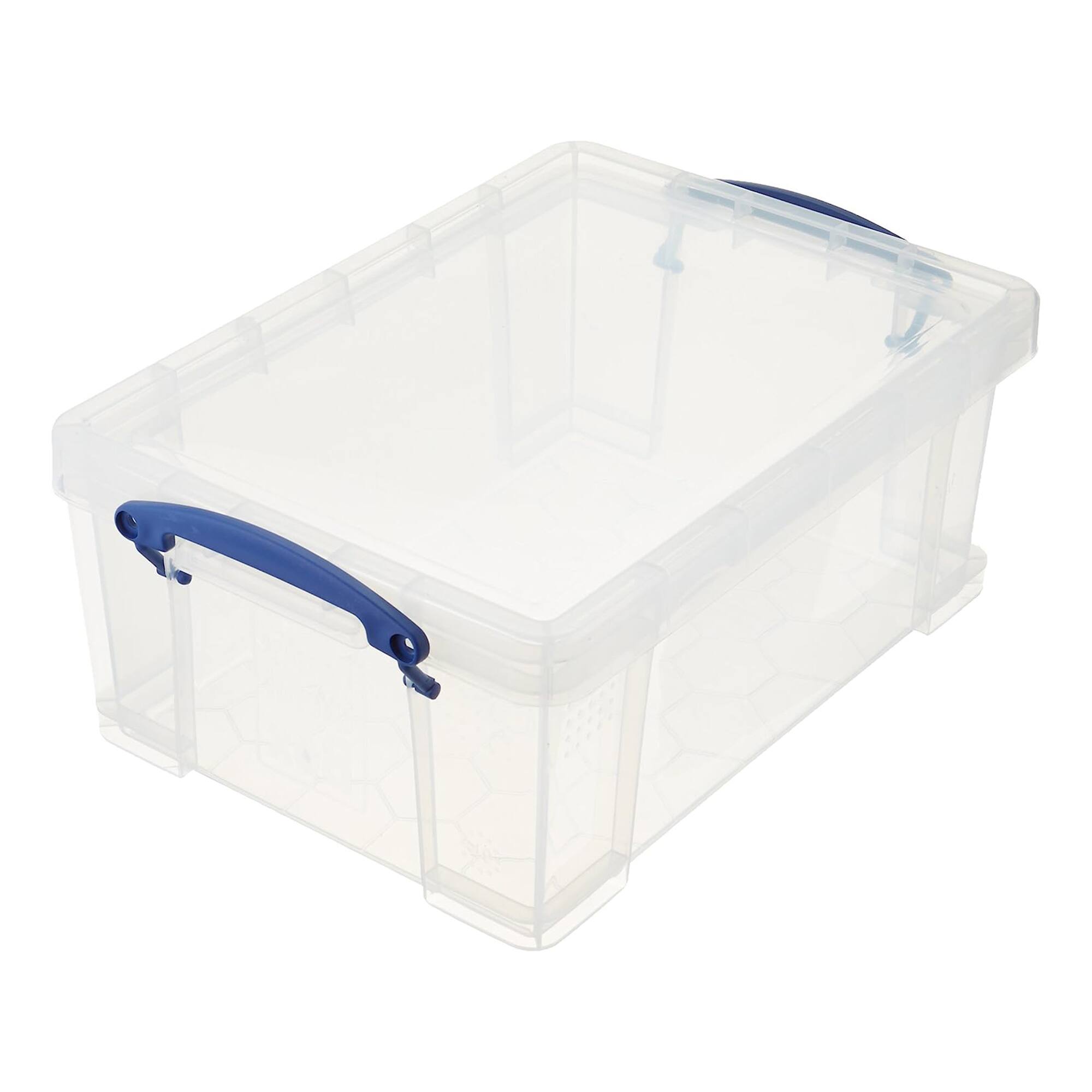 Alt View 4. Really Useful Box - Really Useful Box 9L Storage Container with Snap Lid & Clip Lock Handle (3 Pack) - Clear.