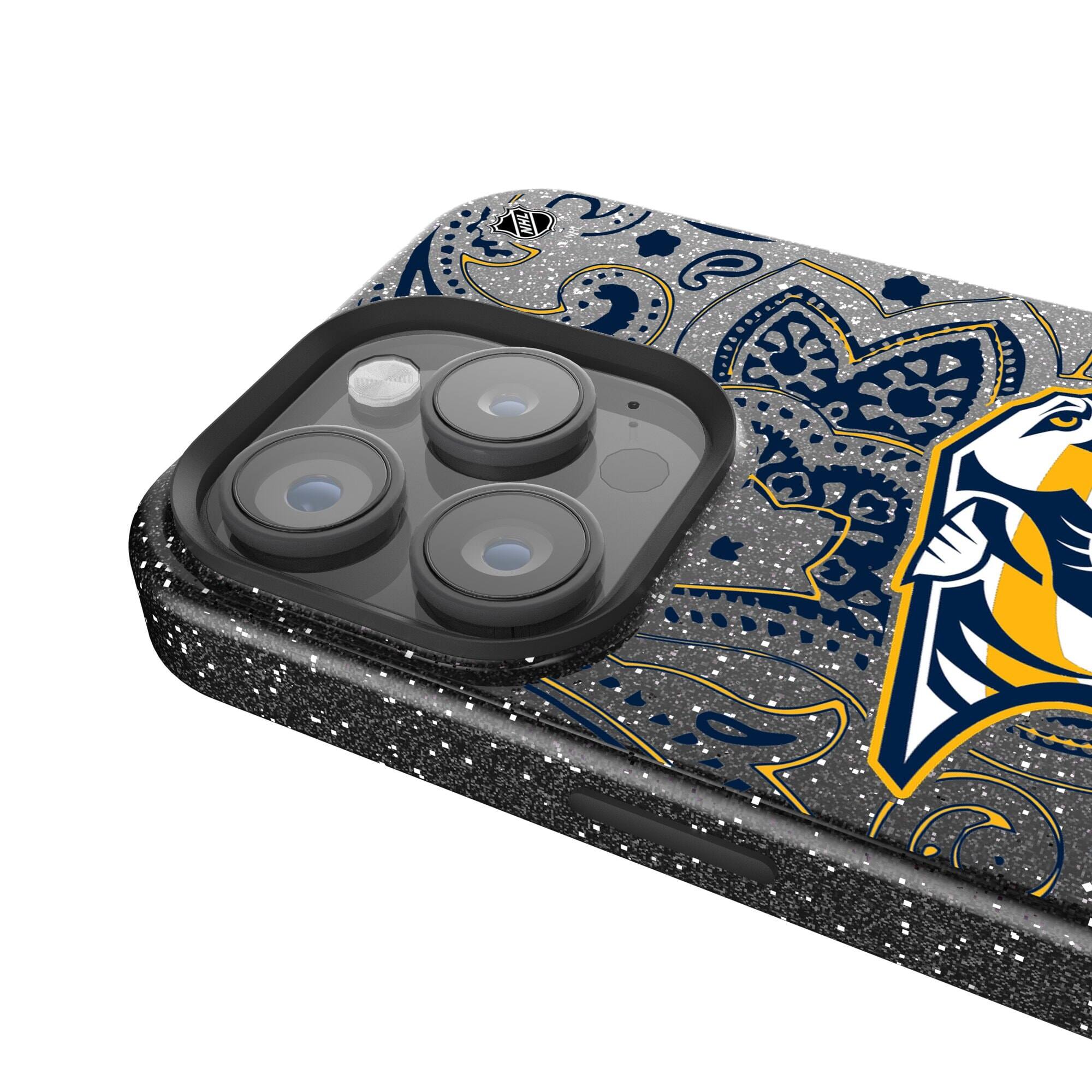 Alt View 3. Keyscaper - Black Nashville Predators Paisley Bling iPhone Case - 15 - Black.