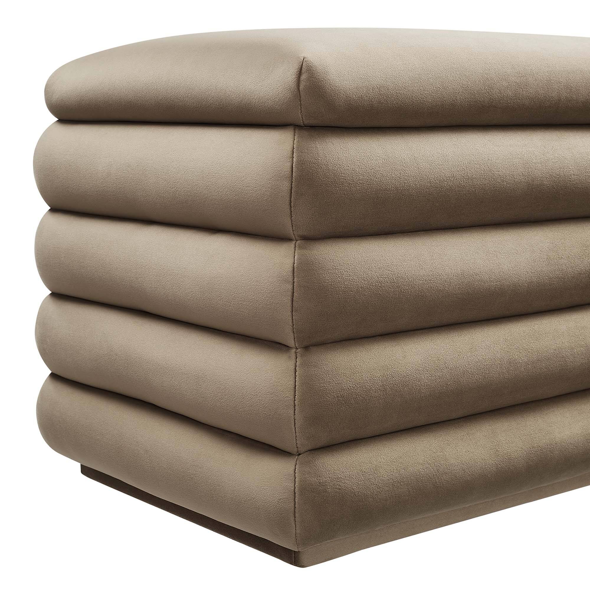 Alt View 4. Modway - Mezzo Upholstered Performance Velvet Storage Bench by Modway - Brown.