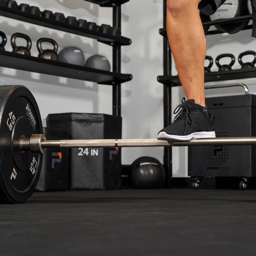 Alt View 1. Power Systems - Diamond Pro Select 15kg Olympic Barbell, Black Ceramic Coating - Silver.