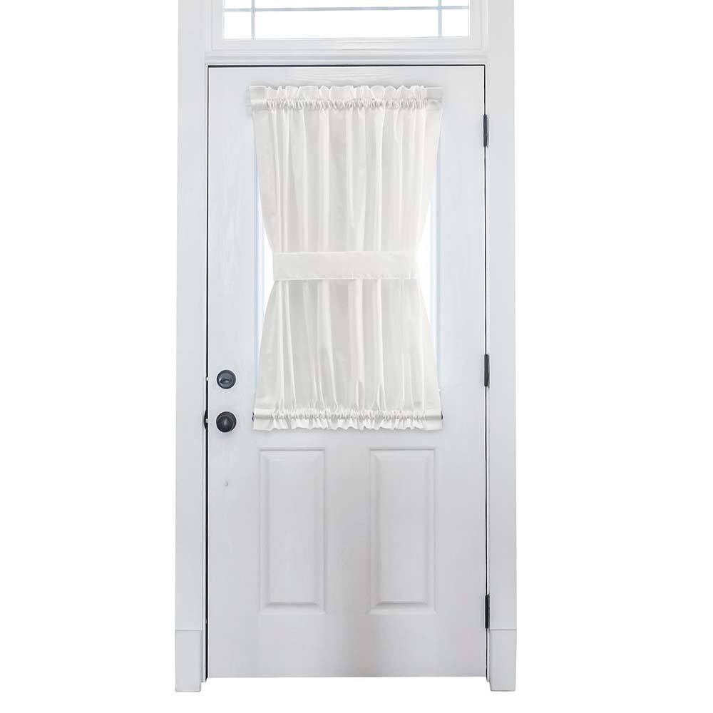 Ellis Curtain - Ellis Stacey 1.5" Rod Pocket High Quality Fabric Solid Color Door Panel 41"x72" - Ice cream