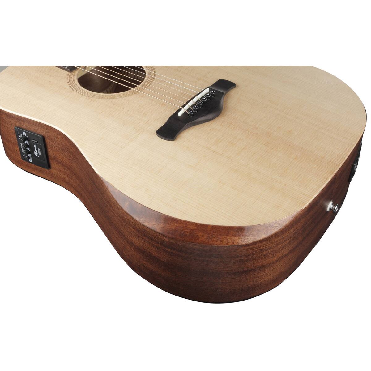 Alt View 3. Ibanez - Ibanez Artwood AW150CE Dreadnought AE Guitar, Open Pore Natural.