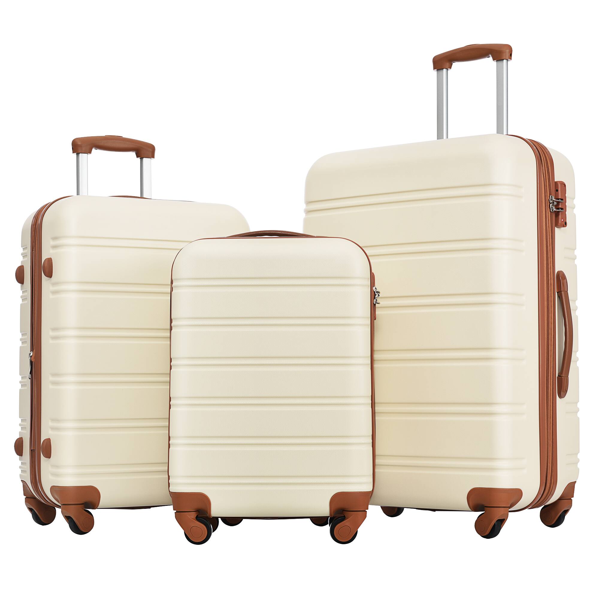 LOVMOR - 3-Piece Luggage Set 20/24/28" TSA - Antique White