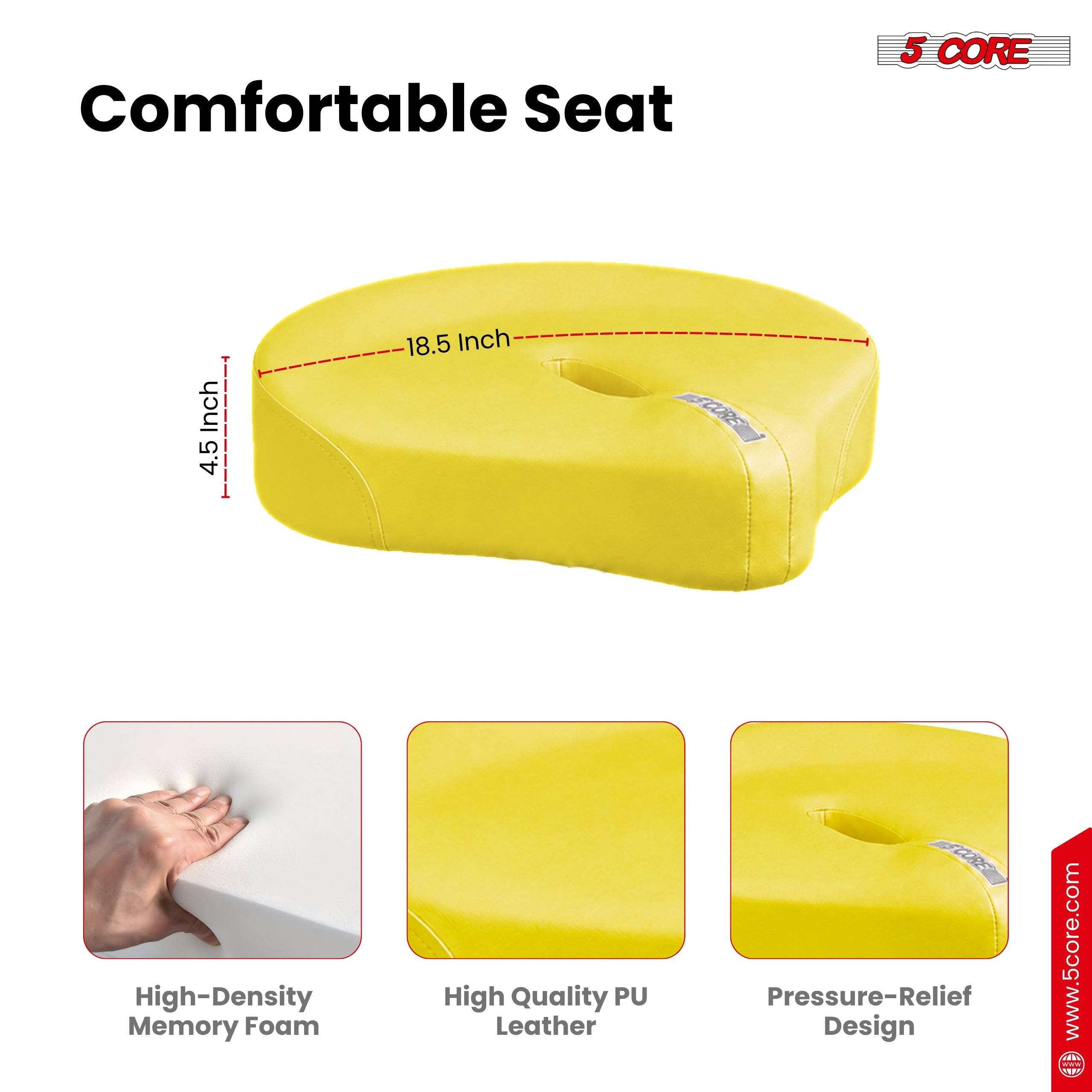 Comfortable Seat 5 CORE 4.5 Inch 18.5 Inch High-Density Memory Foam High Quality PU Leather Pressure-Relief Design www.5core.com