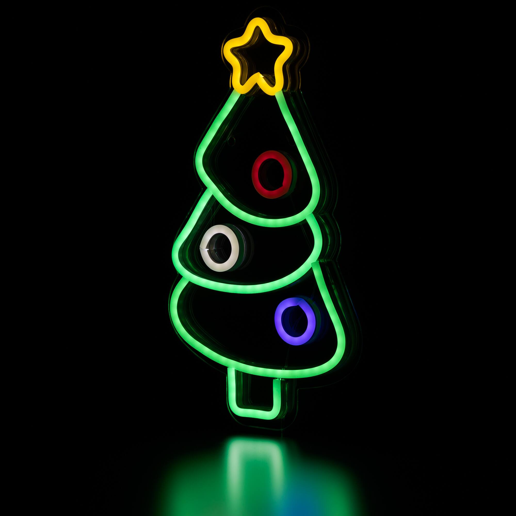 Alt View 3. Northlight - Christmas Tree LED Neon Lighted Wall or Window Decoration - 15" - Multi.