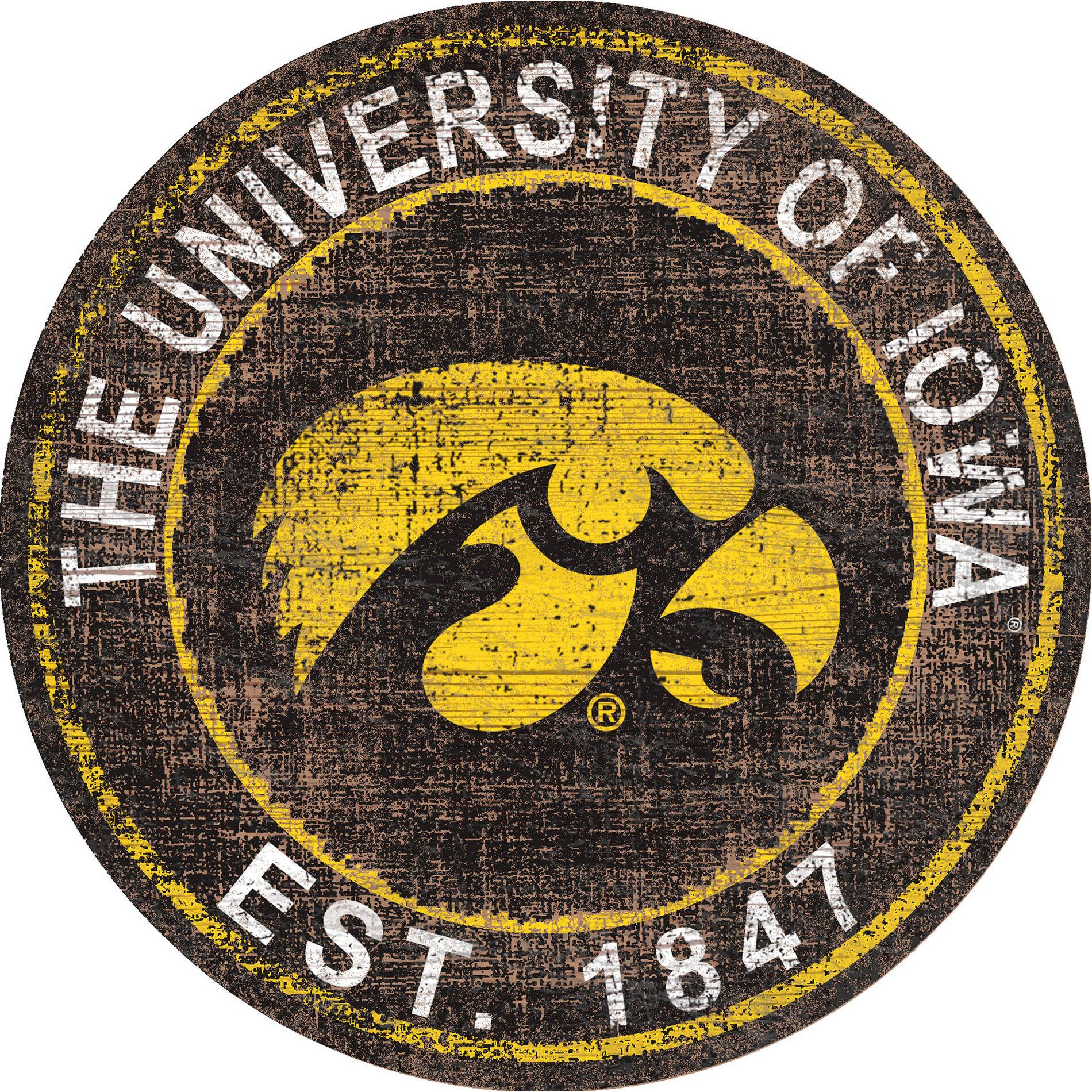 Iowa Hawkeyes 24'' Round Heritage Logo Sign