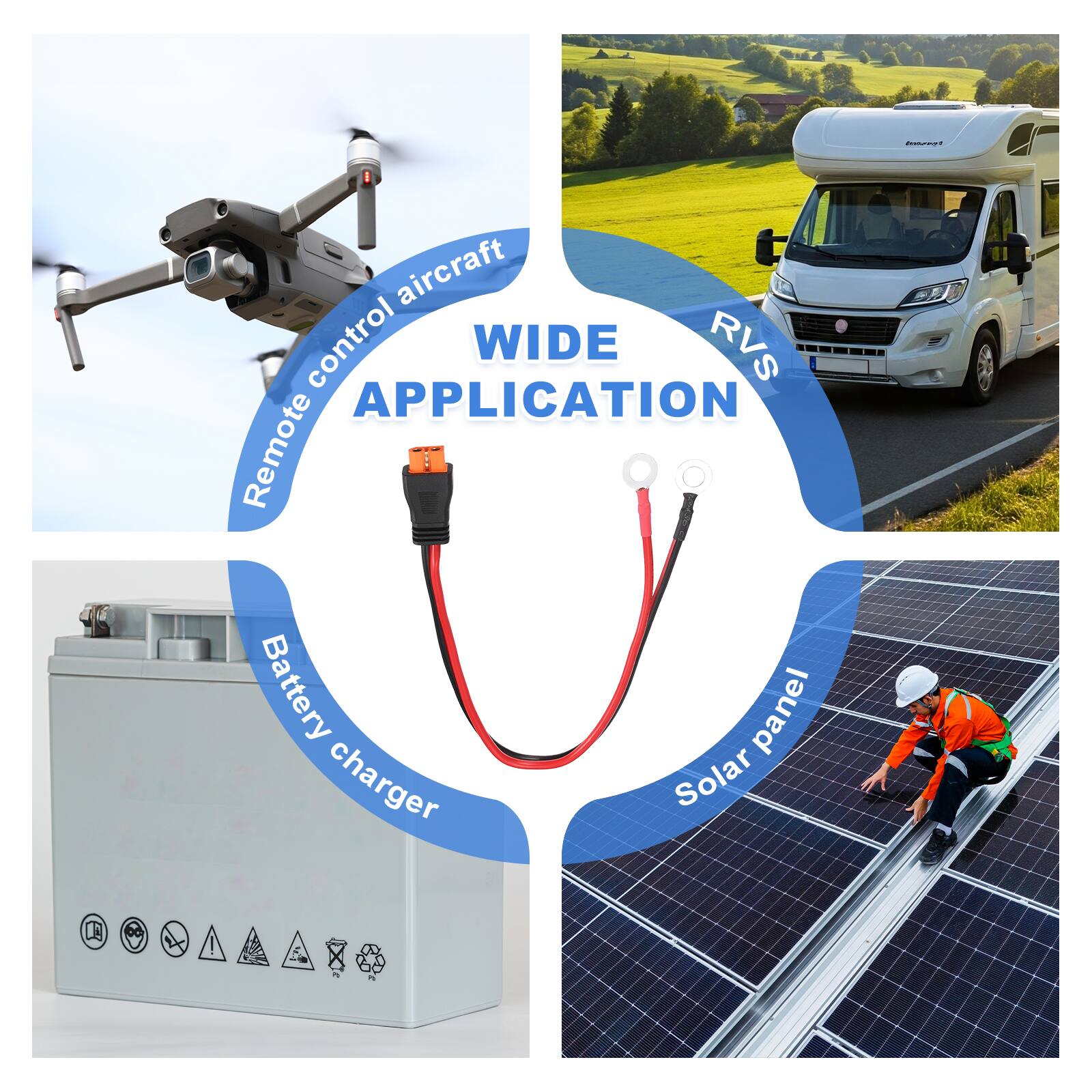 CNed aircraft control WIDE RVS APPLICATION Remote Battery panel charger Solar