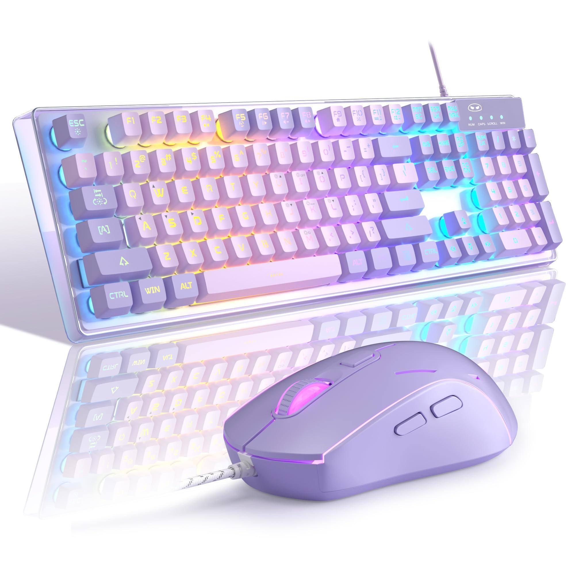 Comfort Essence - Gaming And Mouse Combo K1 Rgb Led Backlit With Computer Pc For Pclaptop black - K1 violet