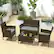 Alt View 2. Costway - 4 PCS Patio Furniture Set with Washable Cushions and Tempered Glass Coffee Table - Mix Brown + Grey.