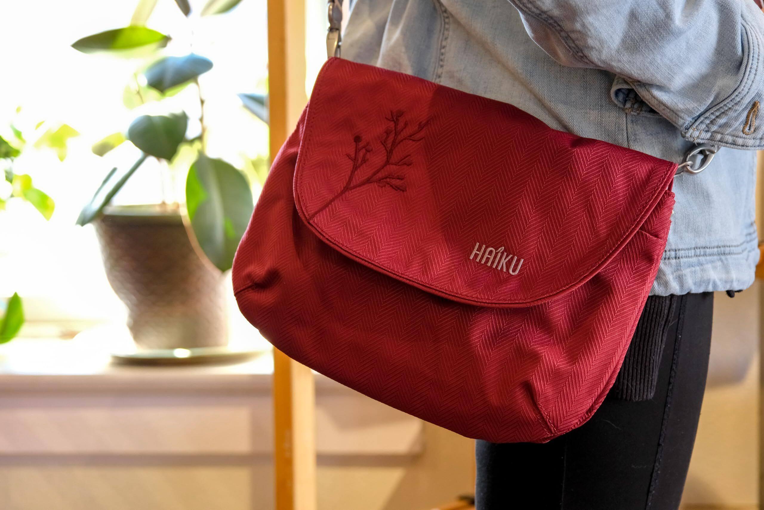 Alt View 4. Haiku - Haiku Bliss RFID Blocking Crossbody Saddle Bag - Rosewood.