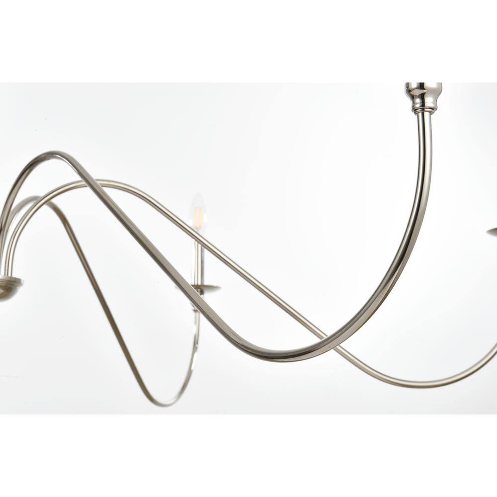 Back. Living District - Rohan 54 inch chandelier in Polished Nickel - Polished Nickel.