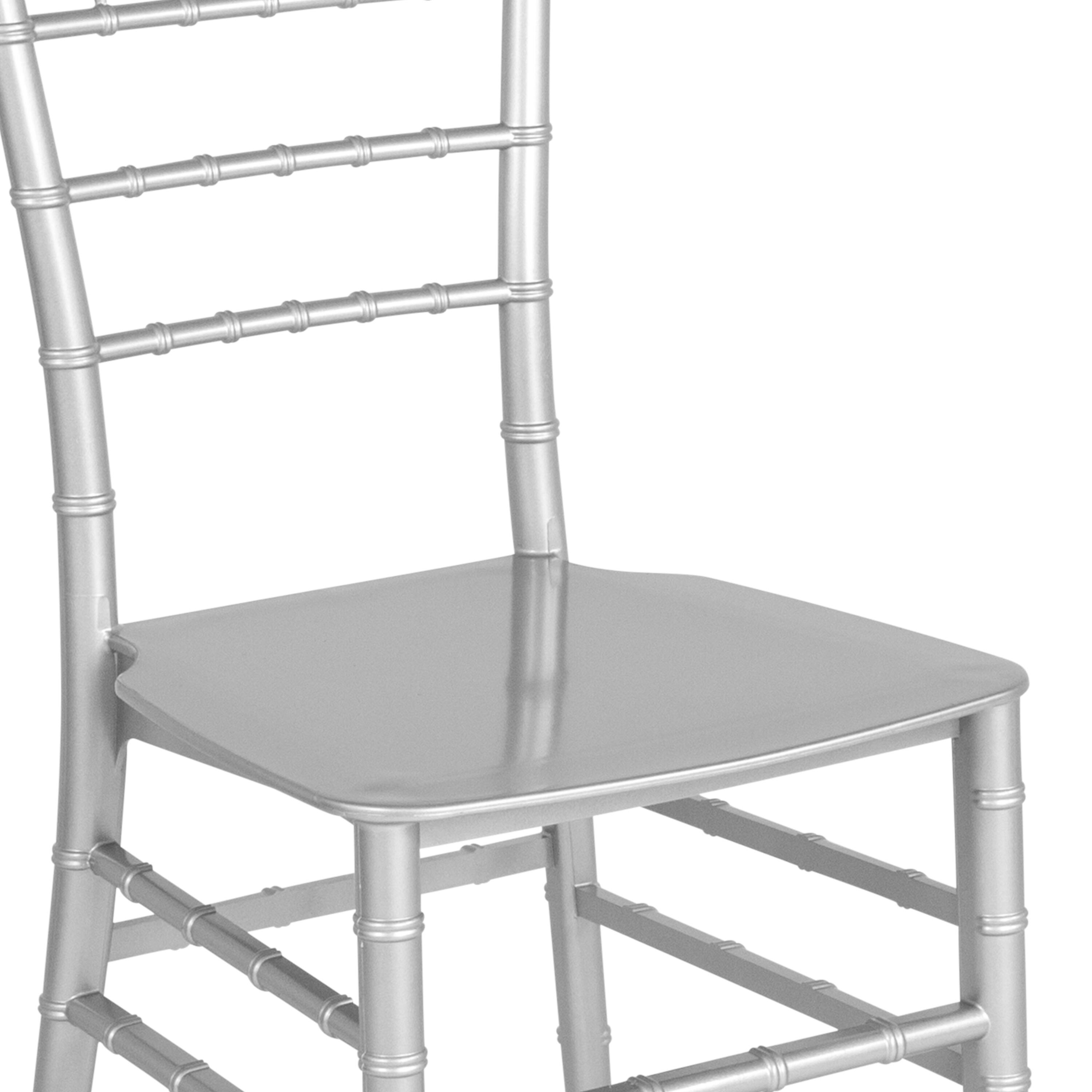 Alt View 9. Emma + Oliver - Resin Stacking Dining Chiavari Chair - Silver.