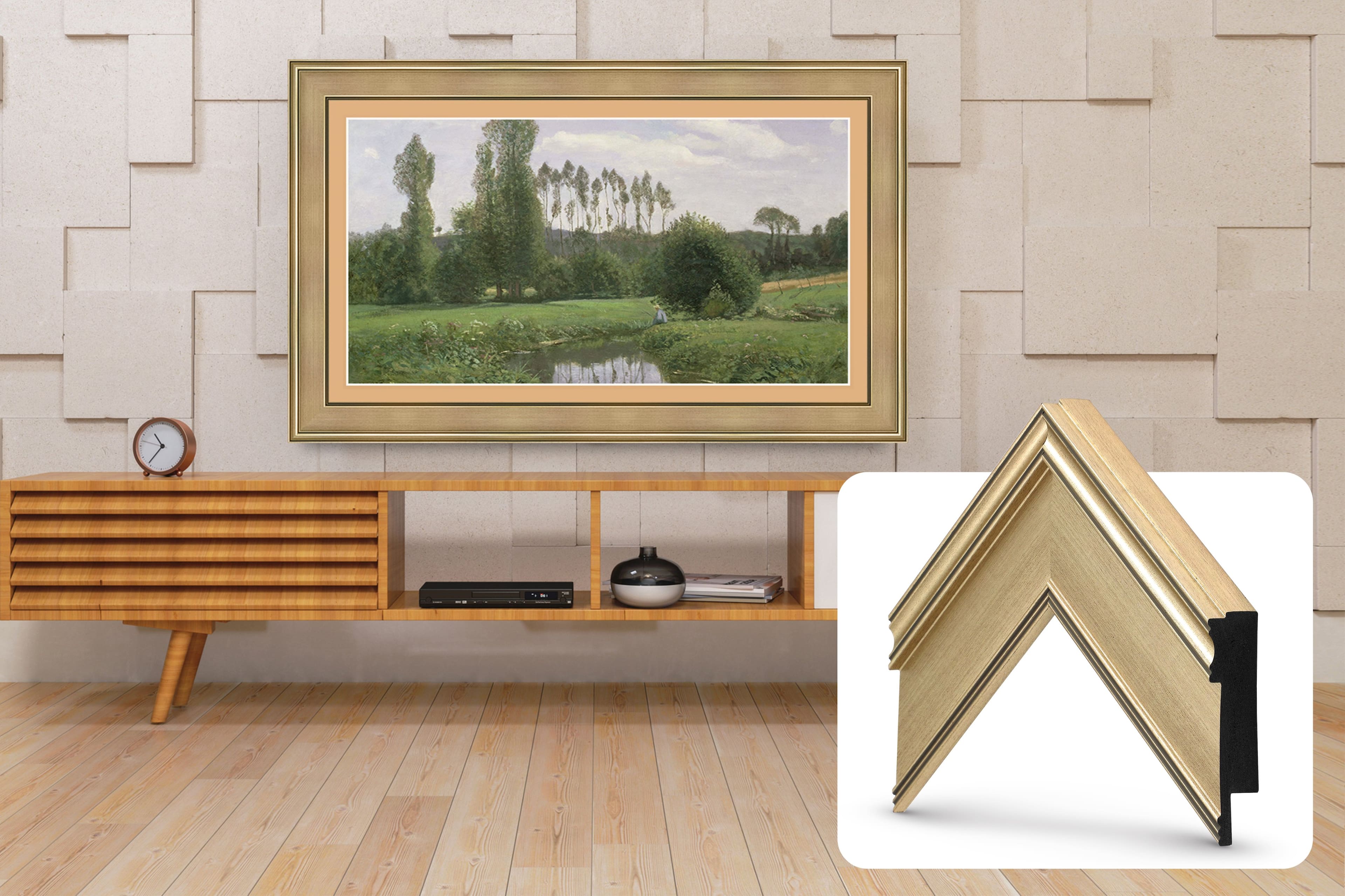 Deco TV Frames - Premiere Bezel for Samsung the Frame TV - 50" - Champagne - Front_Zoom