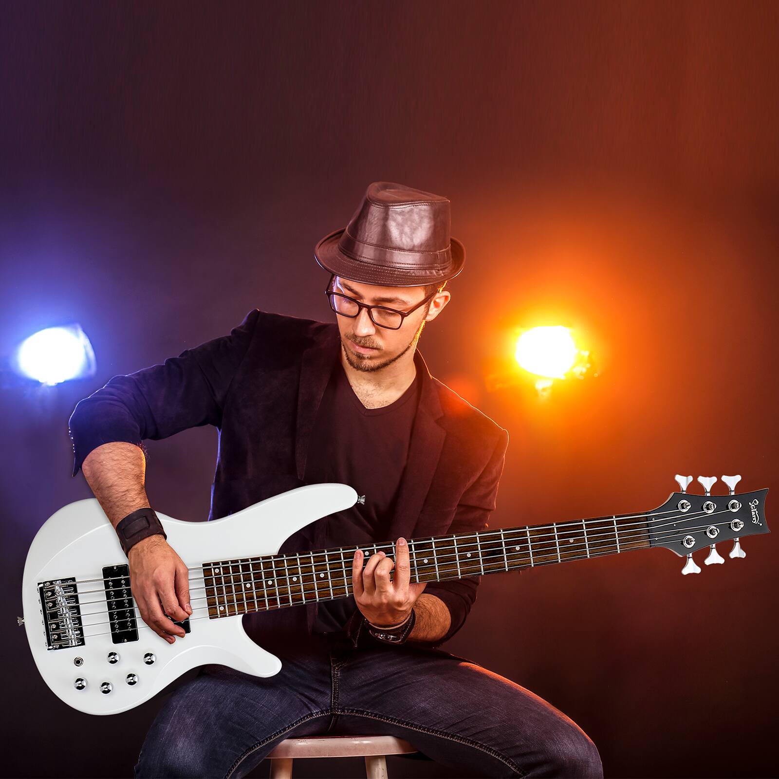 Alt View 3. Winado - Bass Guitar 6 String Electric Bass Guitars, Beginner Bass Guitar with Professional H-H pickup, 3 Way Pickup Selector.