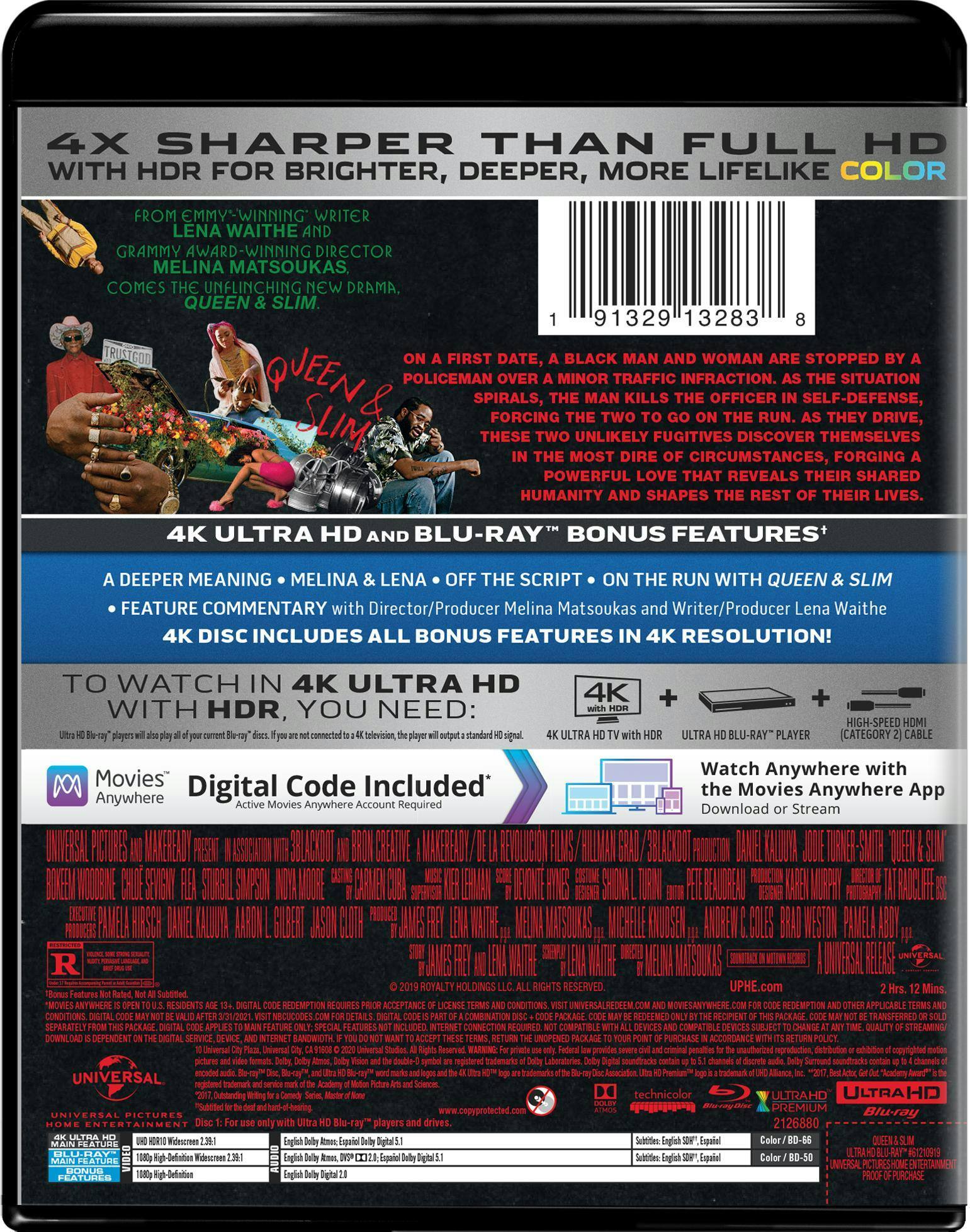 Back. Queen & Slim   - 4K Blu-Ray.