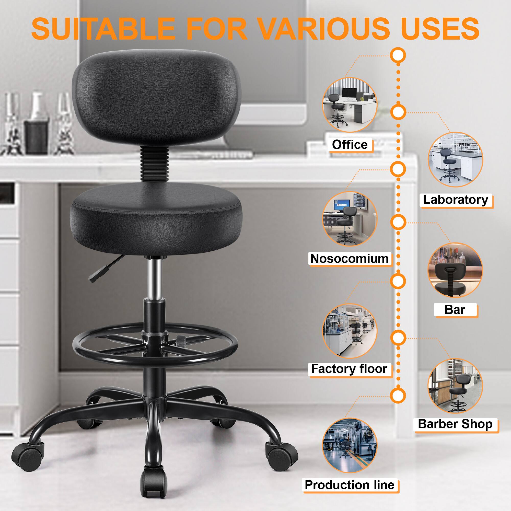 The text on the image is grouped and corrected as follows:

1. Office
2. Laboratory
3. Nosocomium
4. Factory floor
5. Barber Shop
6. Production line