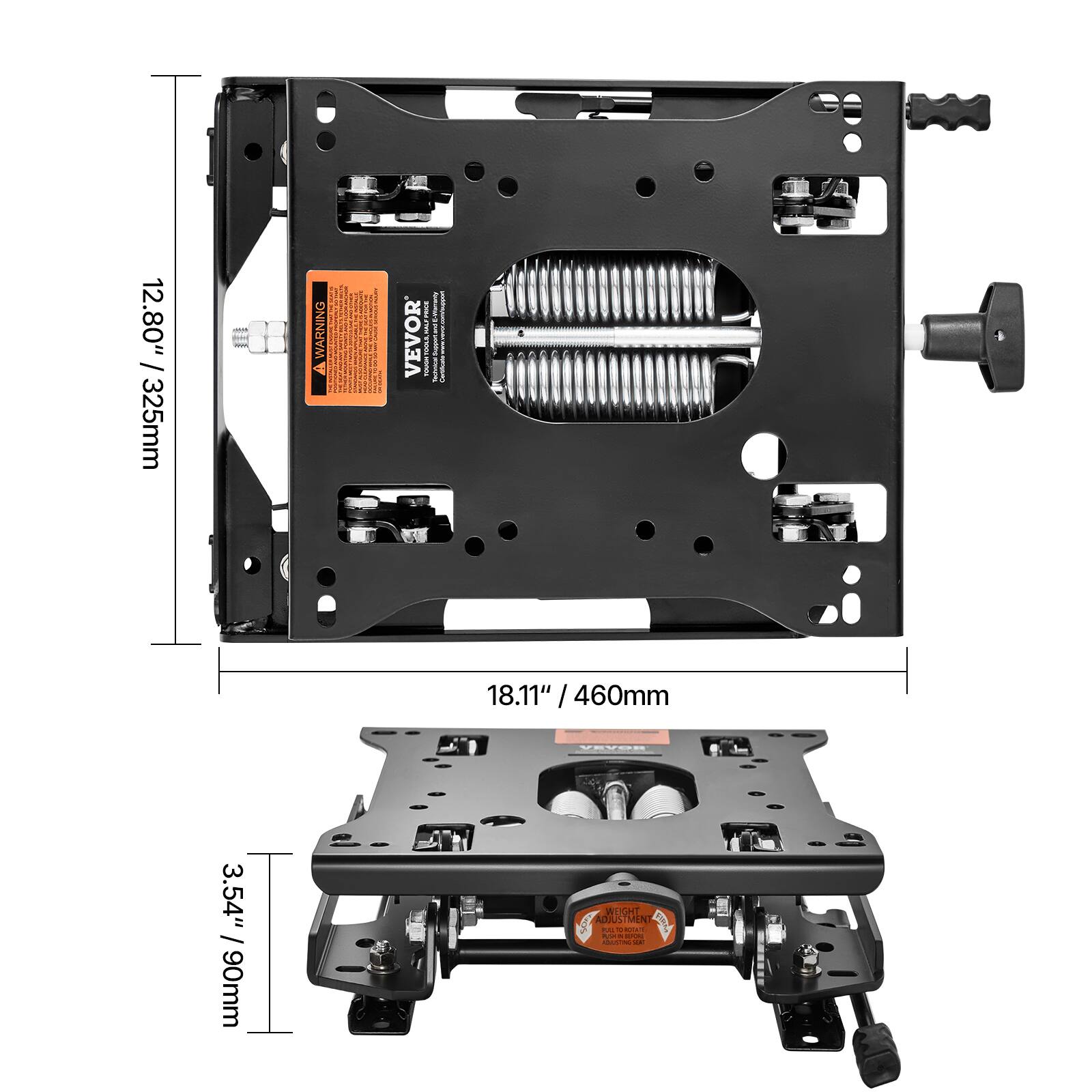 12.80" / 325mm  
WARNING  
18.11" / 460mm  
3.54" / 90mm