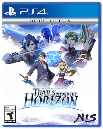 The Legend of Heroes: Trails Beyond the Horizon is a role-playing game for the PlayStation 4. It is a deluxe edition, which suggests that it may come with additional content or features. The game is rated ESRB, indicating that it is suitable for all ages. - T (Teen 13+)