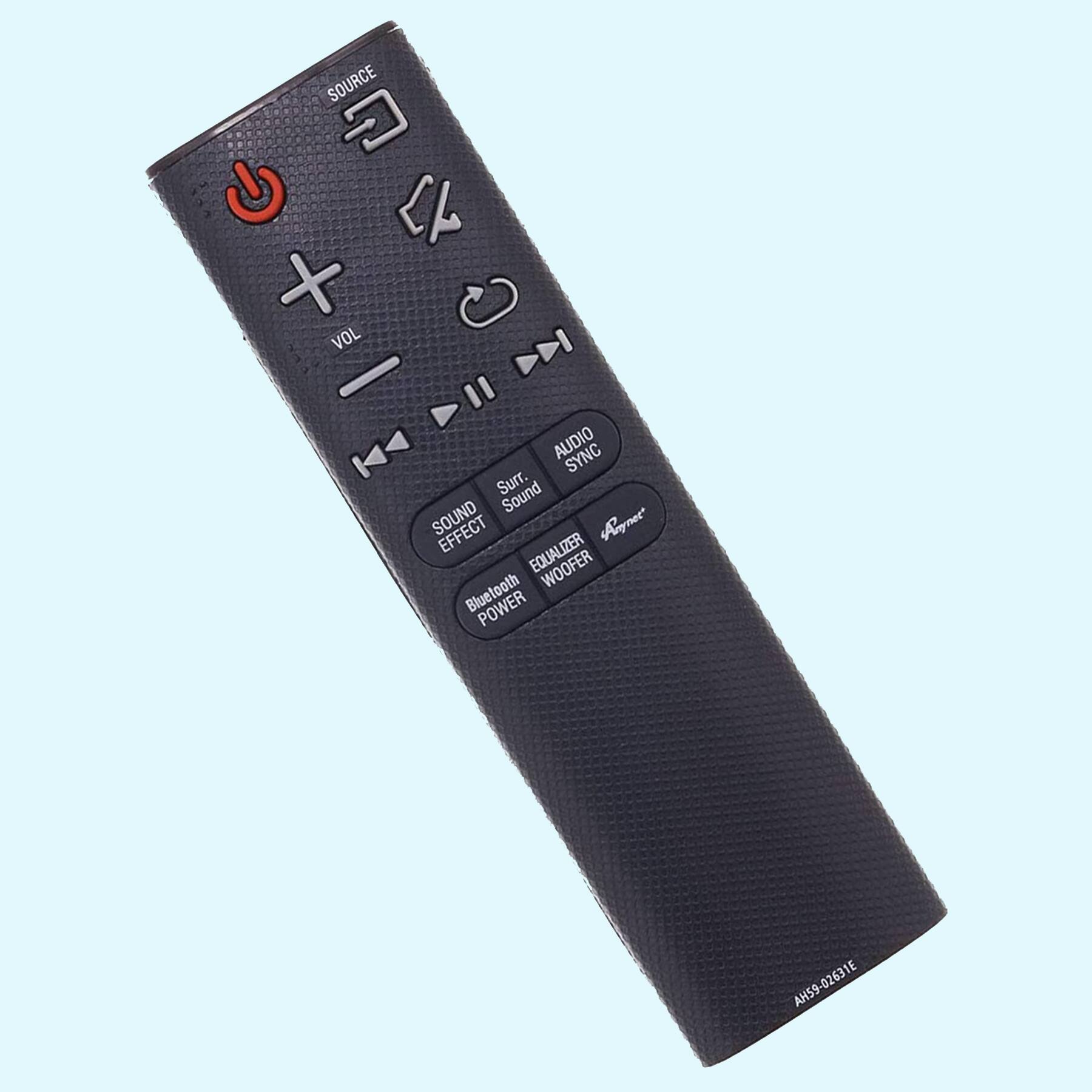 SOURCE  
VOL  
AUDIO SYNC  
Surr. Sound  
SOUND EFFECT  
EQUALIZER  
WOOFER  
Bluetooth  
POWER  
AH59-02631E