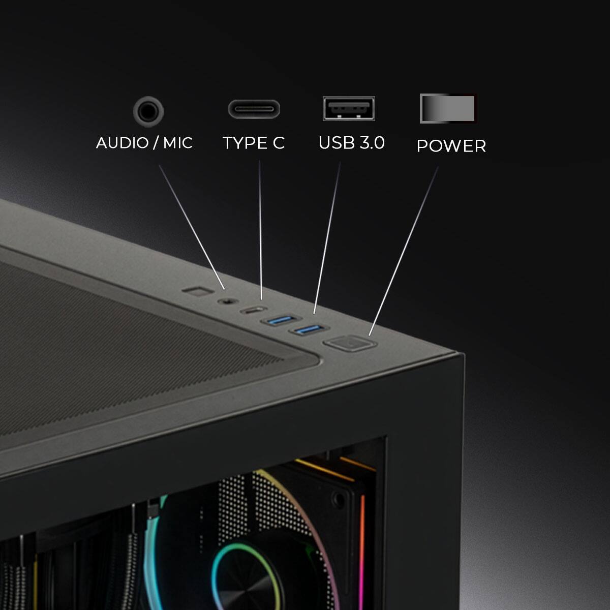 AUDIO / MIC  
TYPE C  
USB 3.0  
POWER