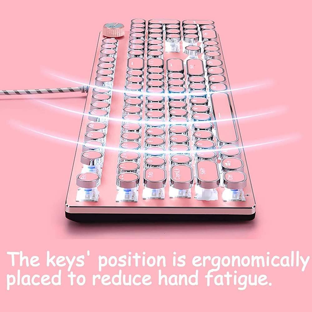 The keys' position is ergonomically placed to reduce hand fatigue.