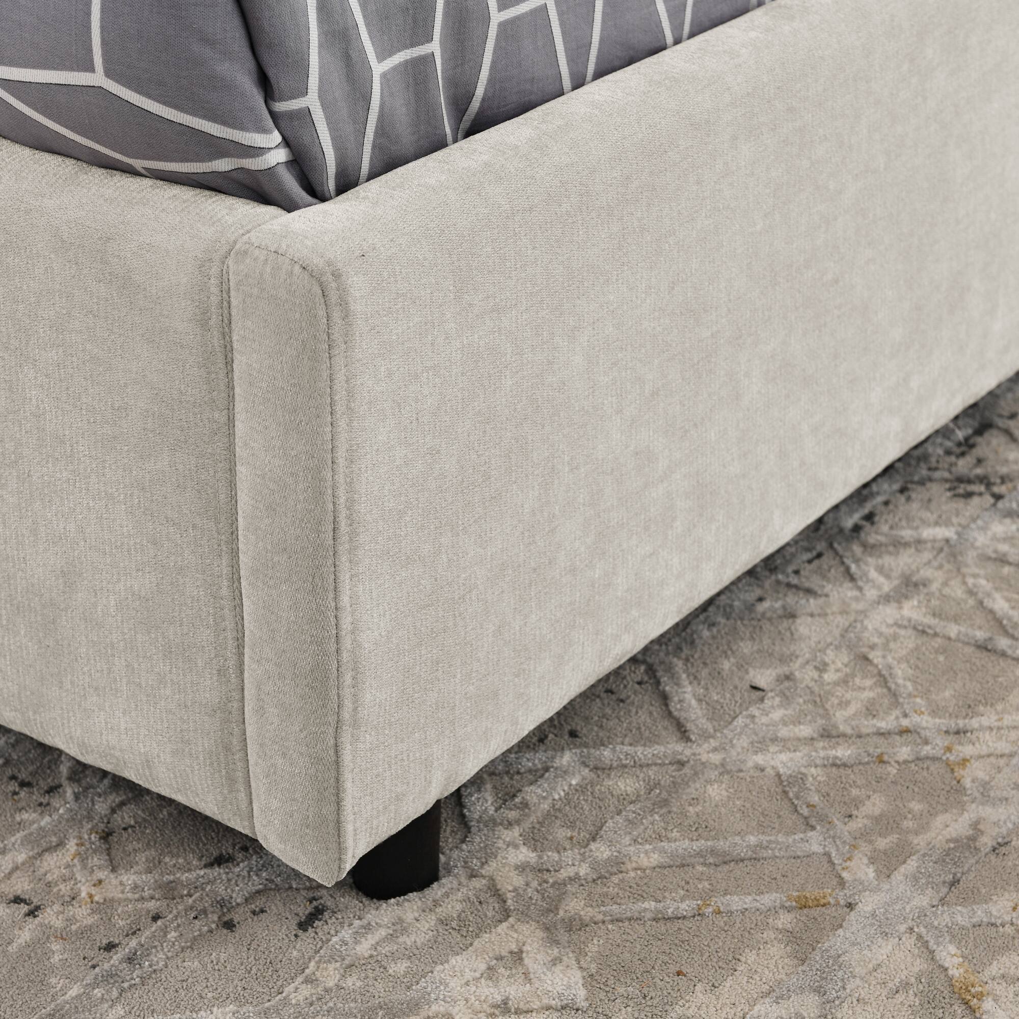 Alt View 2. Anysun - Queen Size Storage Upholstered Hydraulic Platform Bed with Integrated Headboard, Chenille Fabric - Beige.