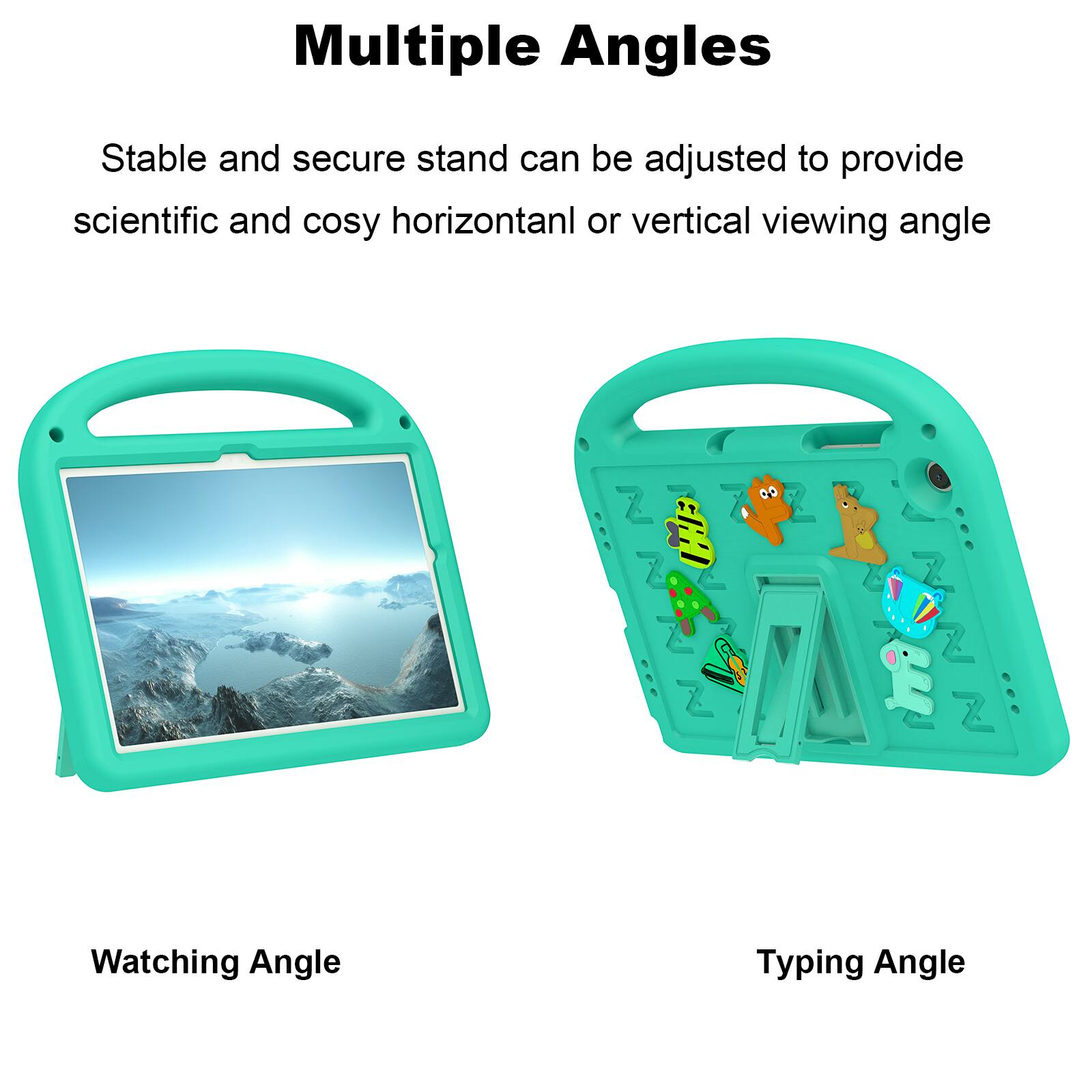Multiple Angles

Stable and secure stand can be adjusted to provide scientific and cosy horizontal or vertical viewing angle

Watching Angle

Typing Angle