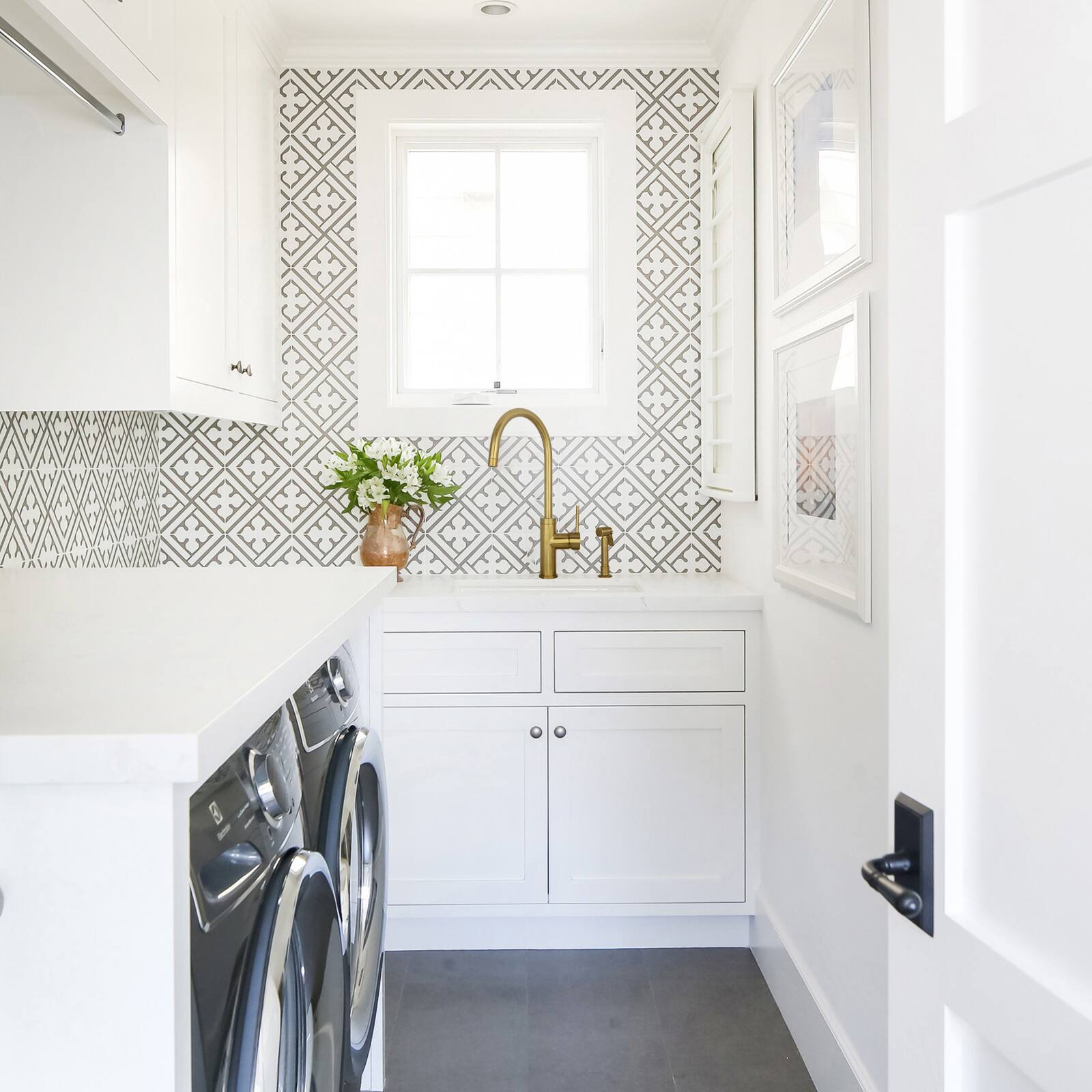 Alt View 3. Akicon - Akicon Solid Brass Single Handle 360° Swivel Widespread Kitchen Faucet with Side Sprayer in Brushed Gold - Brushed Gold.