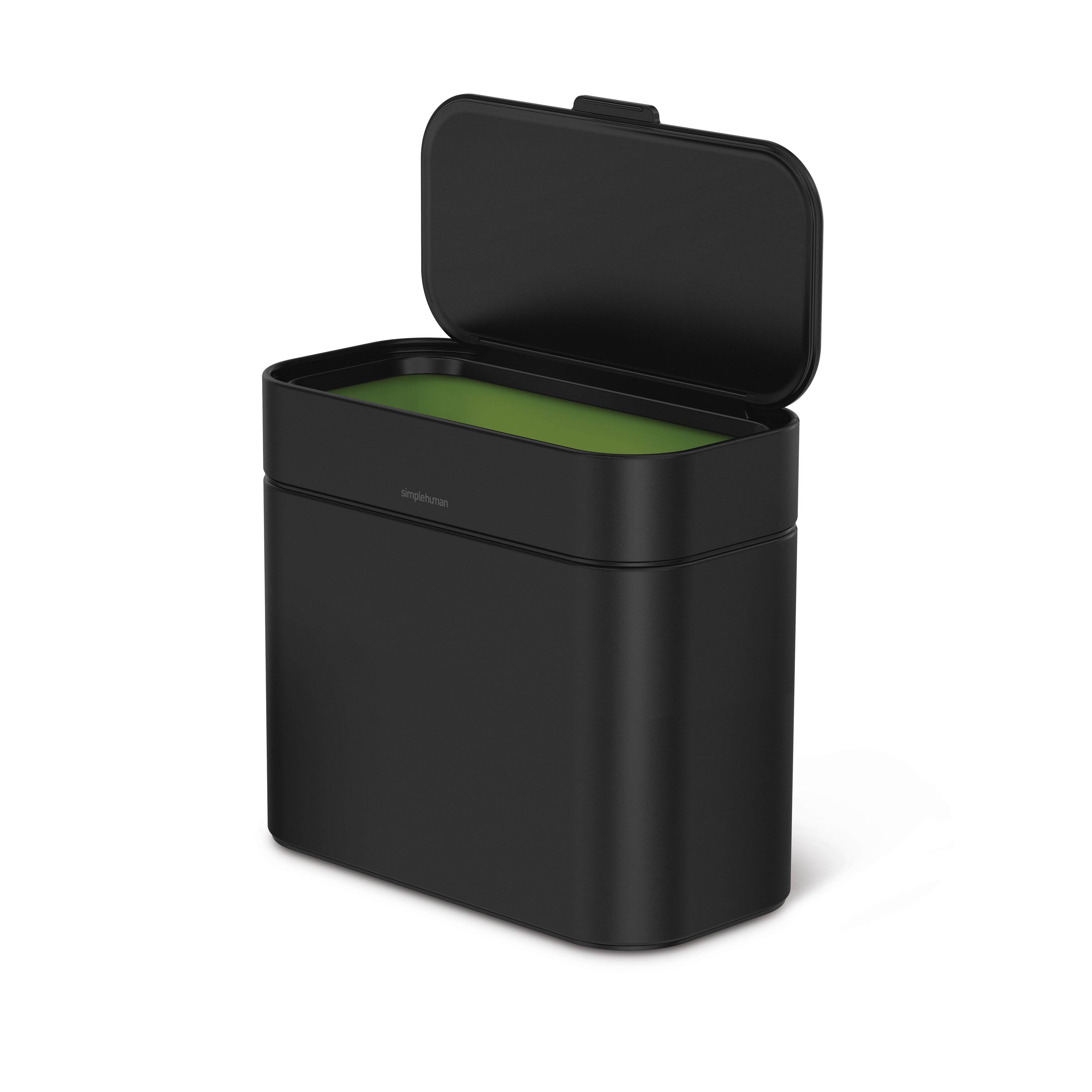 Alt View 2. simplehuman - 4L compost caddy, matte black steel - Matte Black.