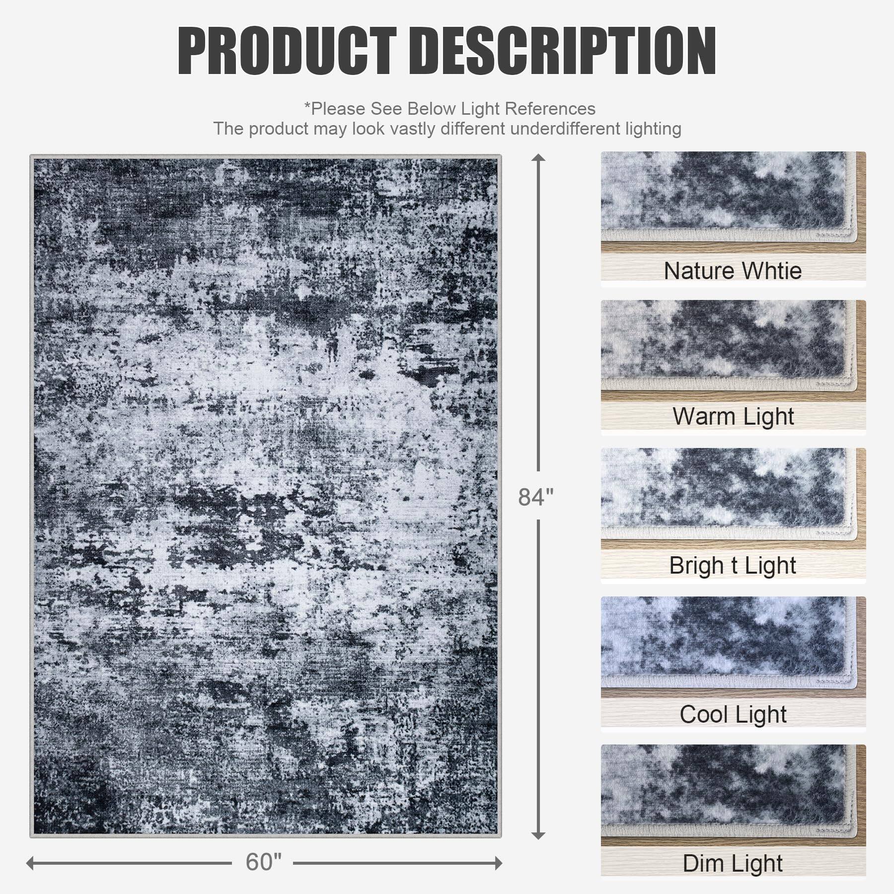 **PRODUCT DESCRIPTION**

*Please See Below Light References  
The product may look vastly different under different lighting*

- Nature White
- Warm Light
- Bright Light
- Cool Light
- Dim Light

**Dimensions:**  
84" x 60"