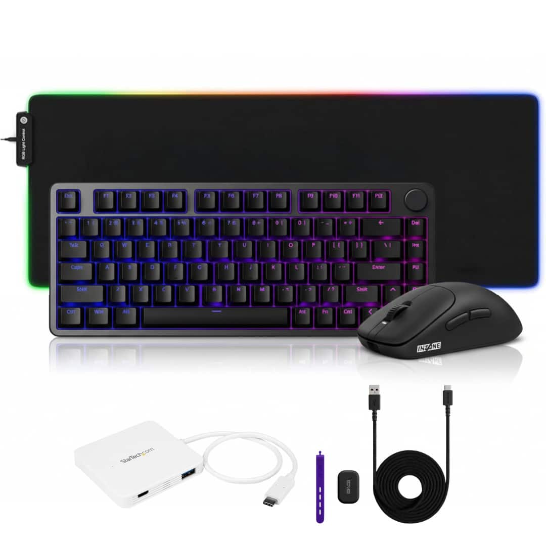 Sony - INZONE 75-Percent Wired Aluminum Chassis RGB Gaming Keyboard (Black) Bundle