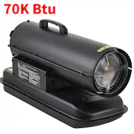 Acekool - 70000 BTUs Kerosene Forced Air Heater with Thermostat, 5 Gallon Tank for Construction Sites, Warehouses, and Workshops