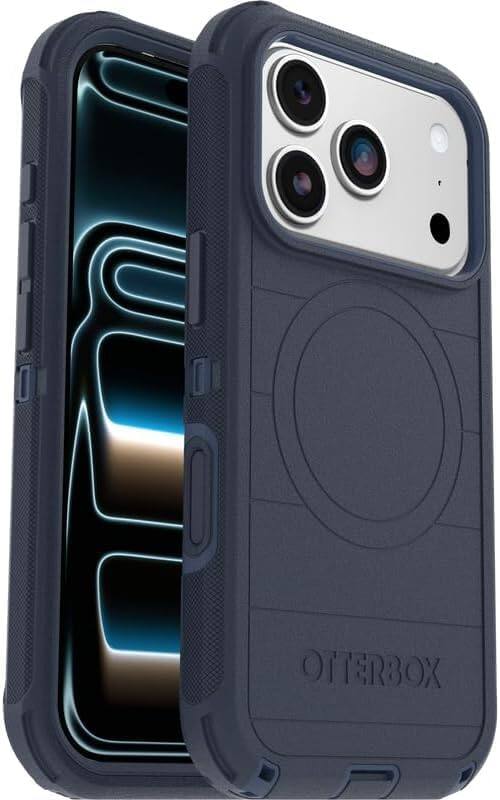 Alt View 3. OtterBox - OtterBox iPhone 17 Pro (Only) Defender Series Case - Holster Clip Included - Snaps on MagSafe - Tough - Rugged & Durable - Blue Sentiment.