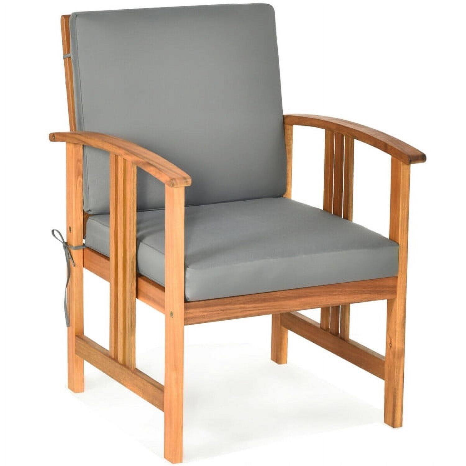 Alt View 2. Pefilos - Patio Furniture Set 3 Pieces Outdoor Solid Wood Chair, Outdoor Furniture Garden Conversation Bistro Sets with Coffee - Gray.